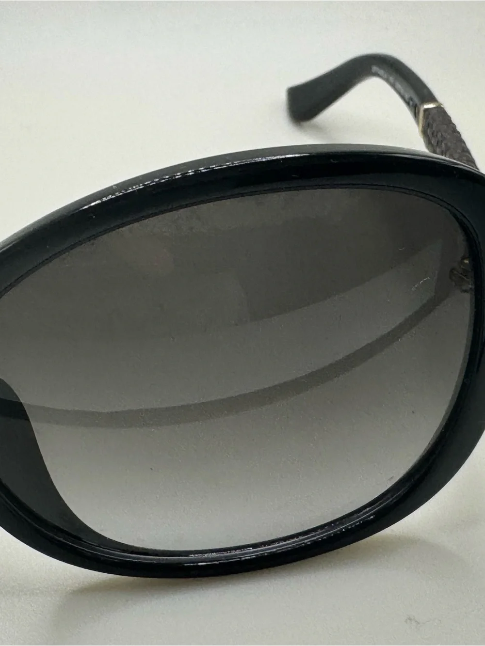 Salvatore Ferragamo SF74SLA Black Gold Logo Sunglasses Oversized Butterfly